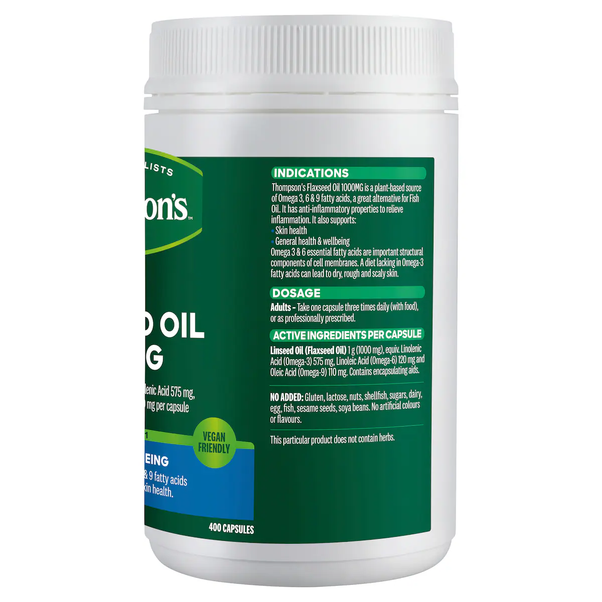 Thumbnail Thompsons Flaxseed Oil 1000mg 400 Capsules