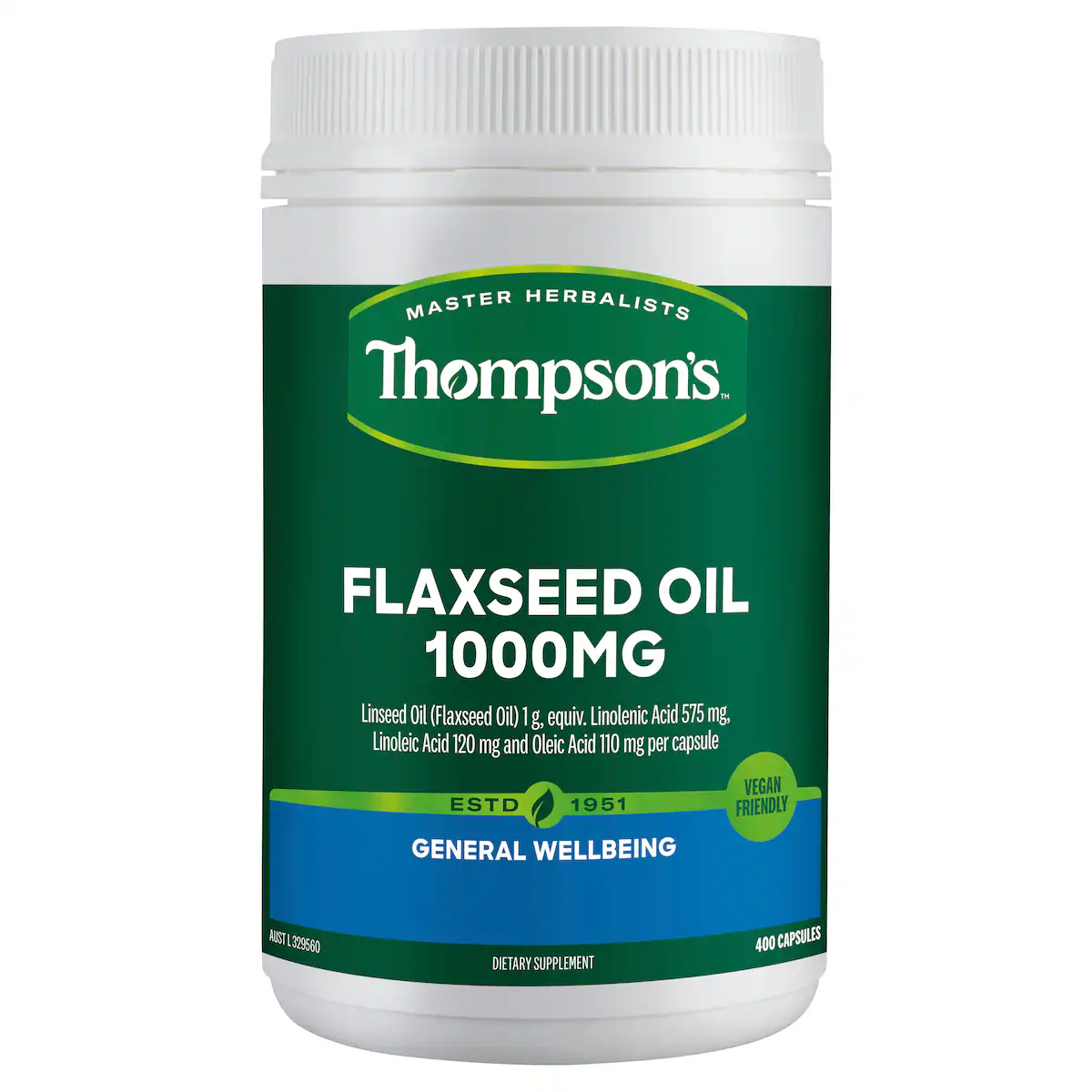 Thumbnail Thompsons Flaxseed Oil 1000mg 400 Capsules