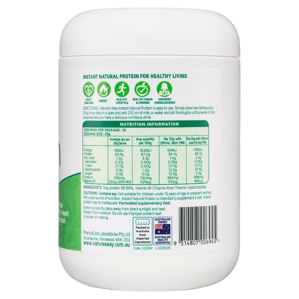 Thumbnail Nature's Way Instant Natural Plant Based Protein Natural 375g