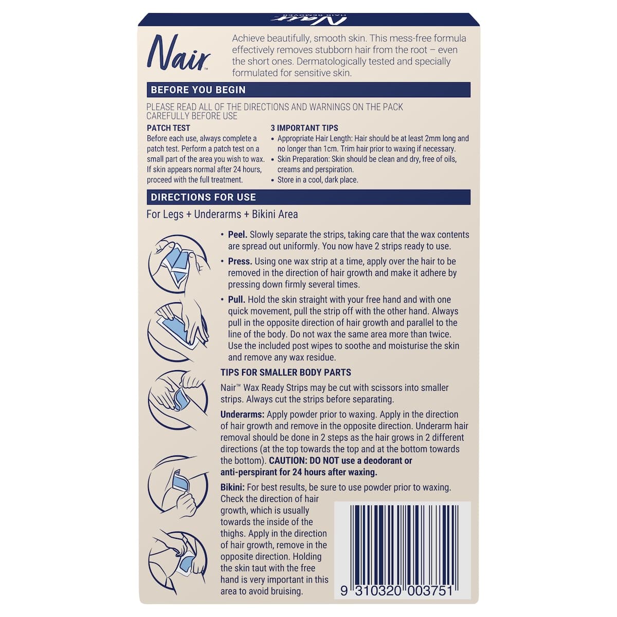 Thumbnail Nair Natural Large Wax Strips 40 Pack