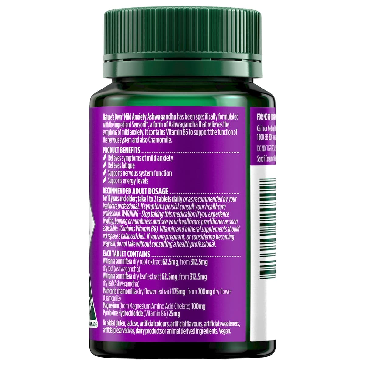 Thumbnail Nature's Own Mild Anxiety Ashwagandha 60 Tablets