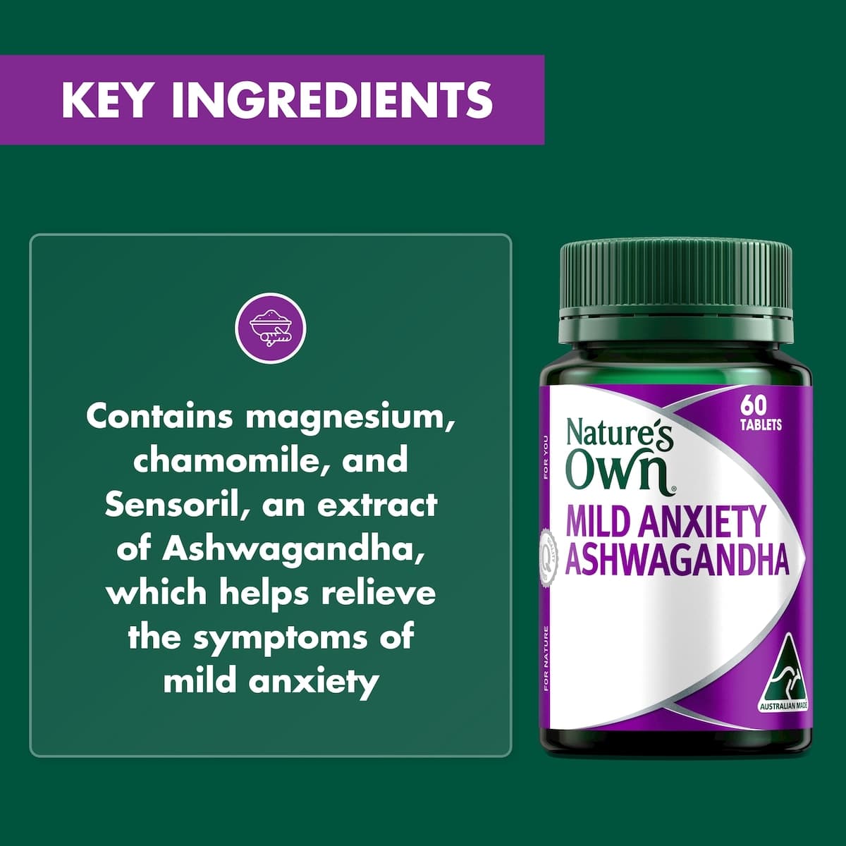 Thumbnail Nature's Own Mild Anxiety Ashwagandha 60 Tablets