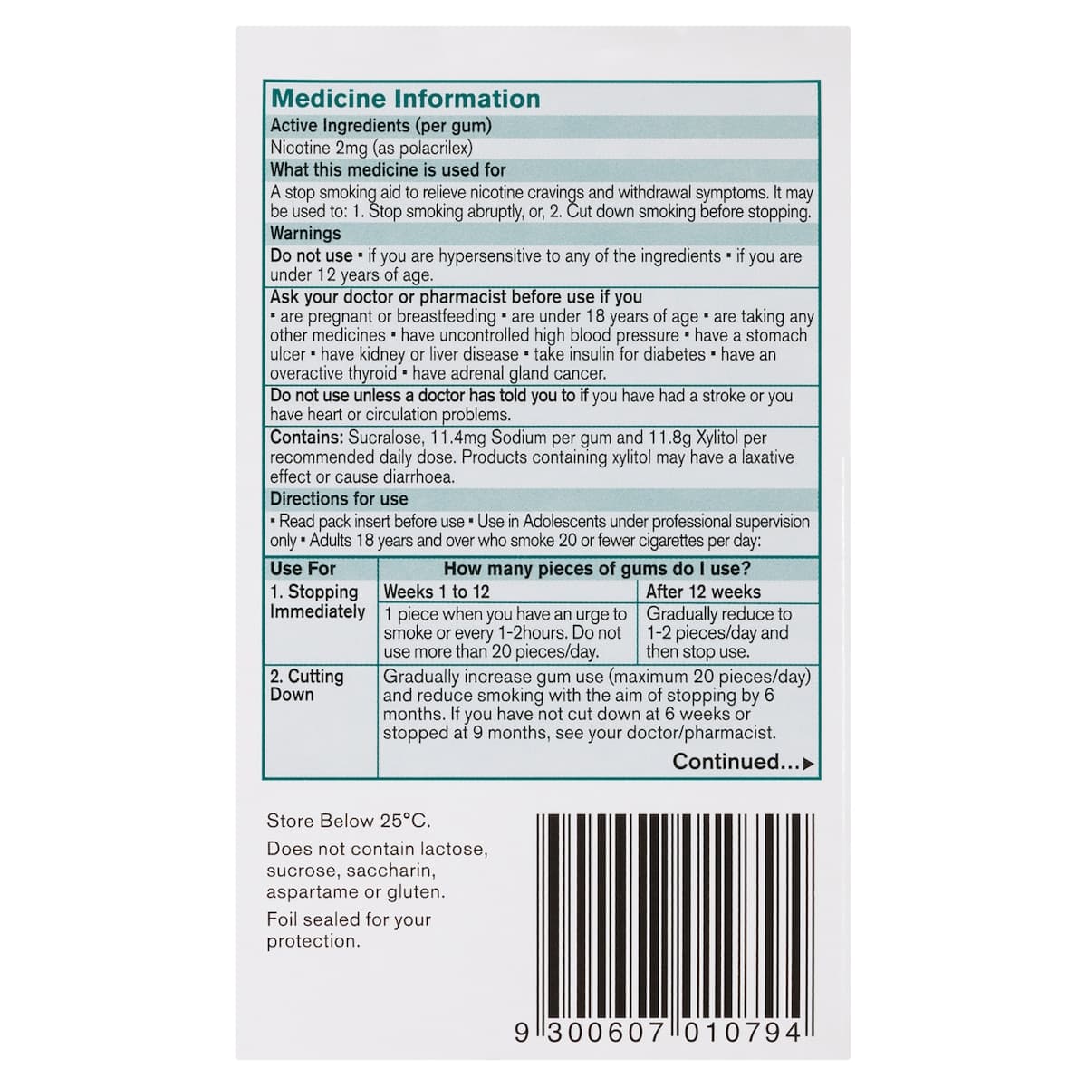 Thumbnail Nicorette Quit Smoking Nicotine Gum 2mg Icy Mint 75 Pack
