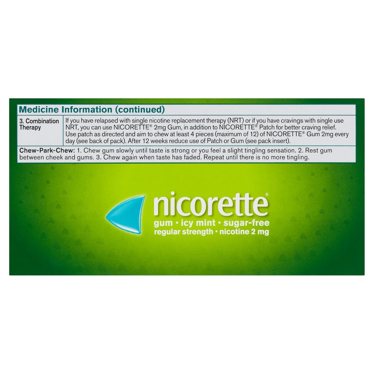 Thumbnail Nicorette Quit Smoking Nicotine Gum 2mg Icy Mint 75 Pack