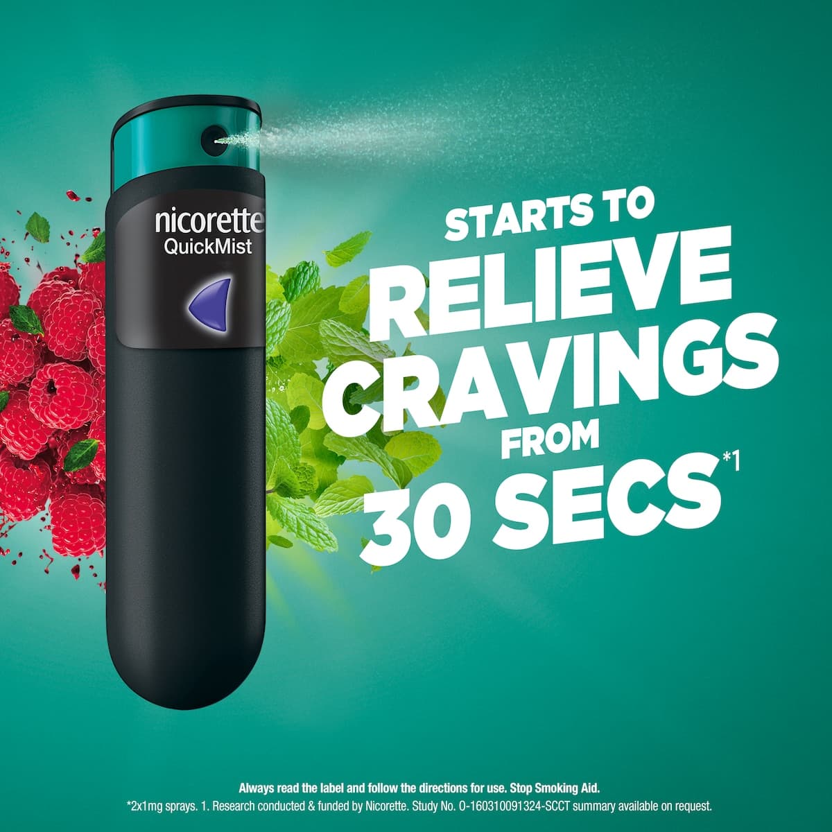 Thumbnail Nicorette Quit Smoking QuickMist Nicotine Mouth Spray Freshmint 2 x 150 Sprays