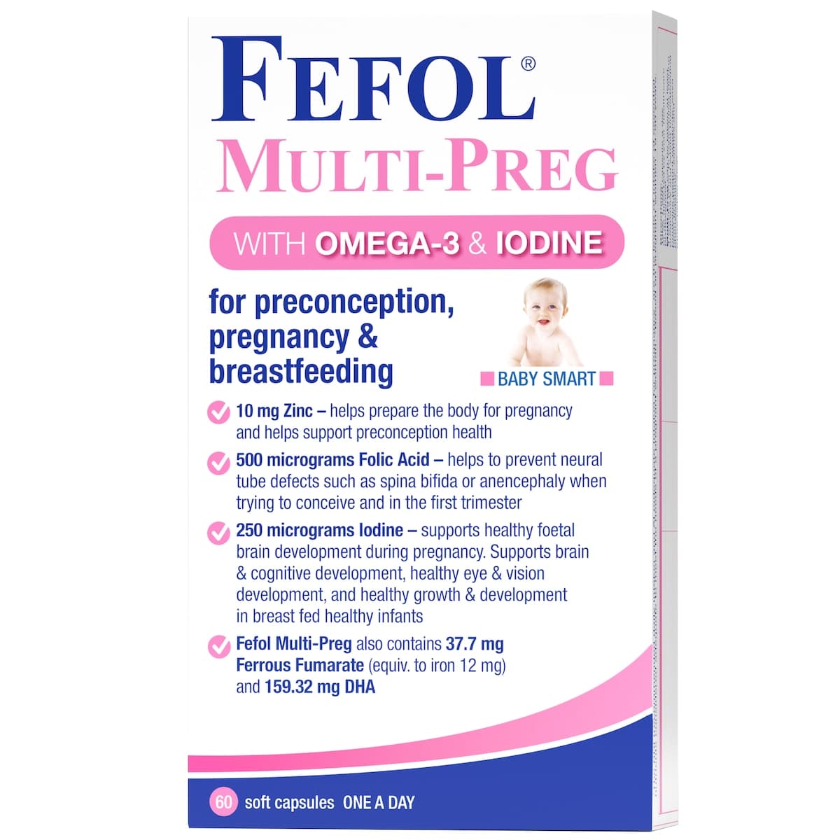 Thumbnail Fefol Multi-Preg with Omega-3 & Iodine 60 Capsules
