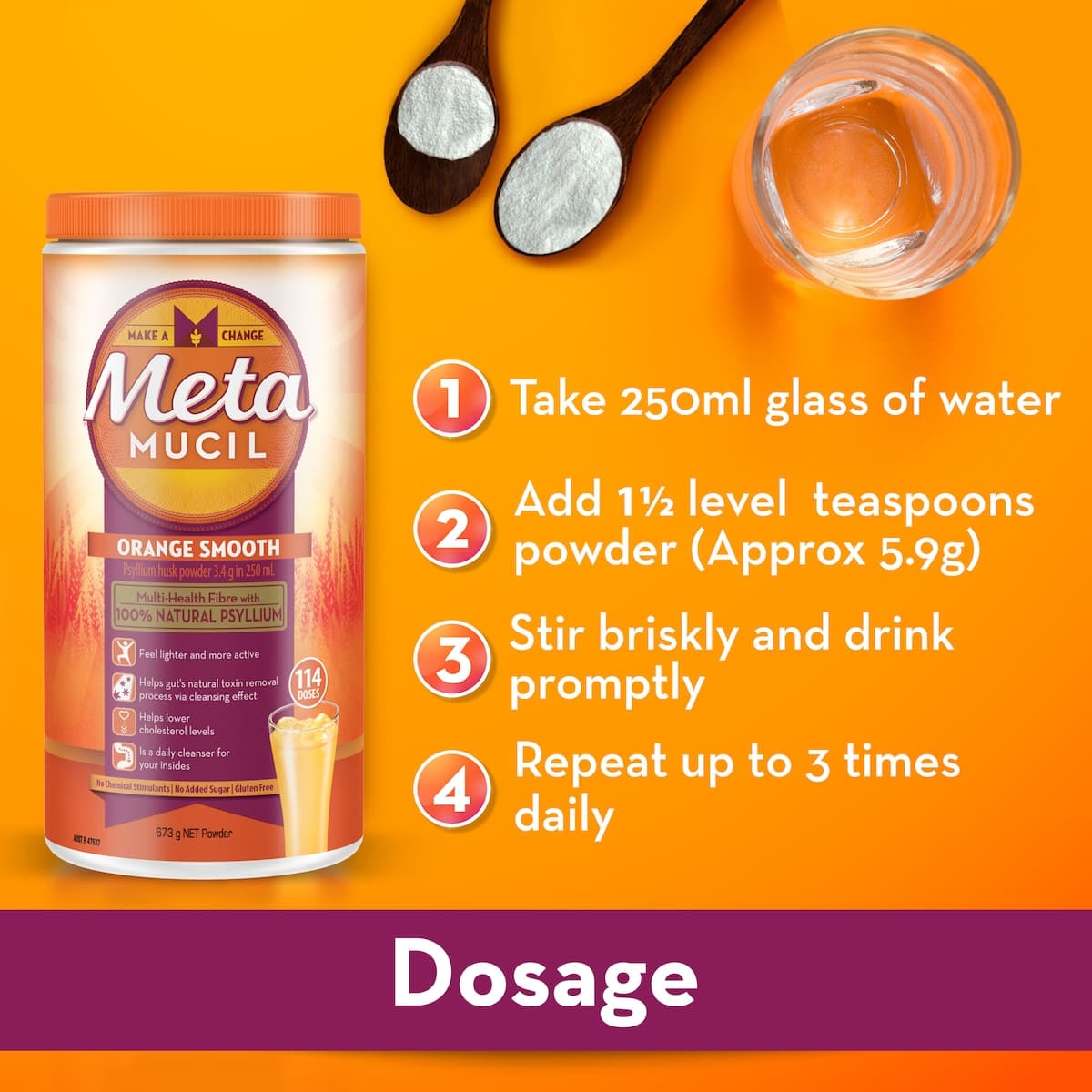 Thumbnail Metamucil Fibre Supplement Smooth Orange 30 Doses