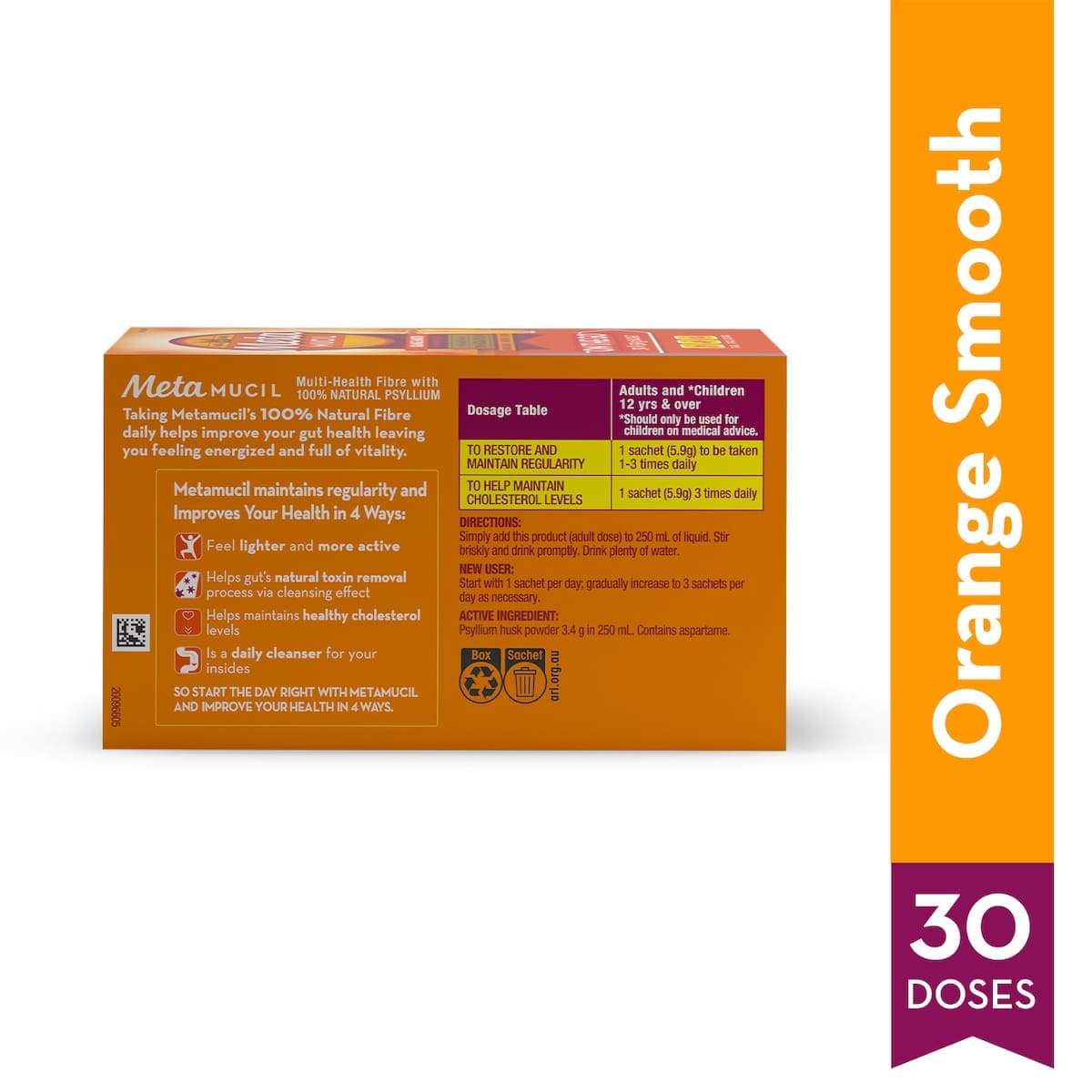 Thumbnail Metamucil Fibre Supplement Smooth Orange 30 Doses