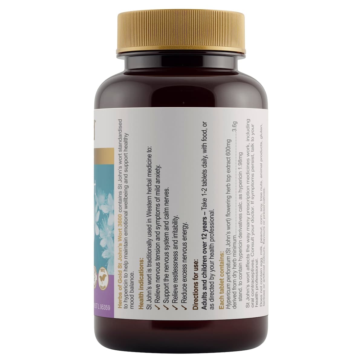 Thumbnail Herbs of Gold Extra Strength St Johns Wort 3600 60 Tablets