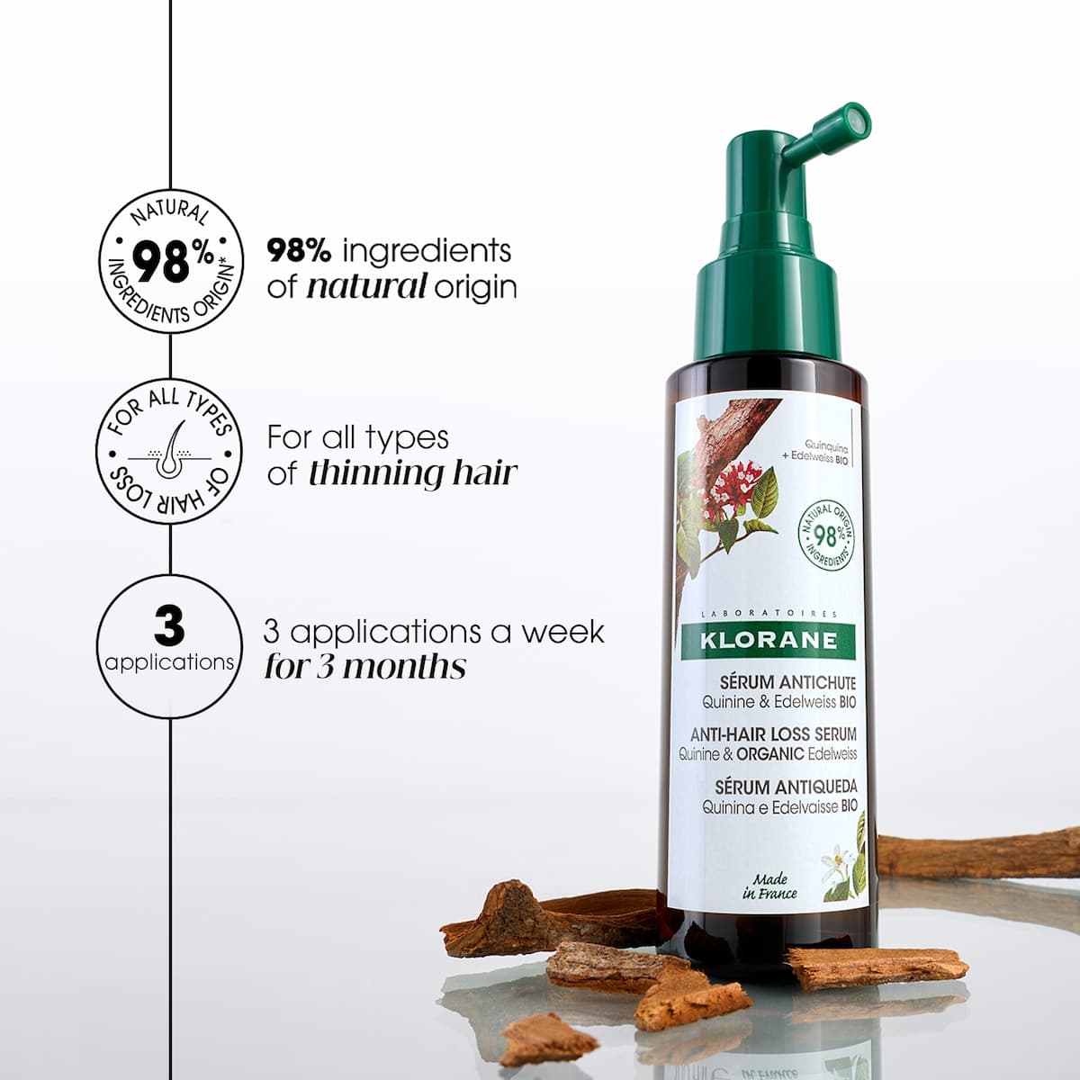 Thumbnail Klorane Hair Strengthening Serum with Quinine & Organic Edelweiss 100ml