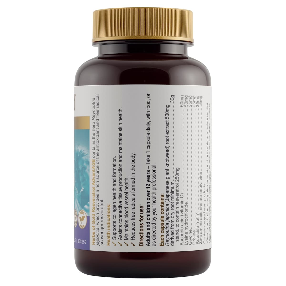 Thumbnail Herbs of Gold Resveratrol AdvantAGE 60 Capsules