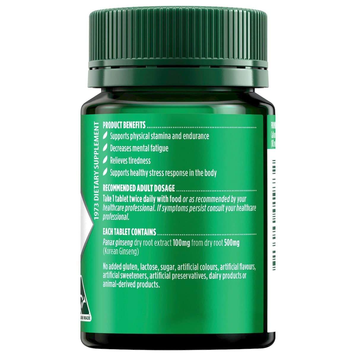 Thumbnail Nature's Own Ginseng Korean 500mg 60 Tablets