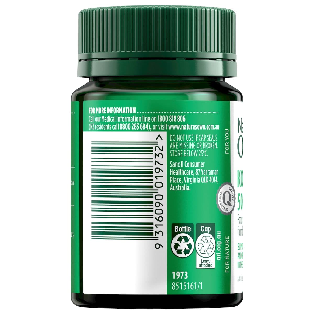 Thumbnail Nature's Own Ginseng Korean 500mg 60 Tablets