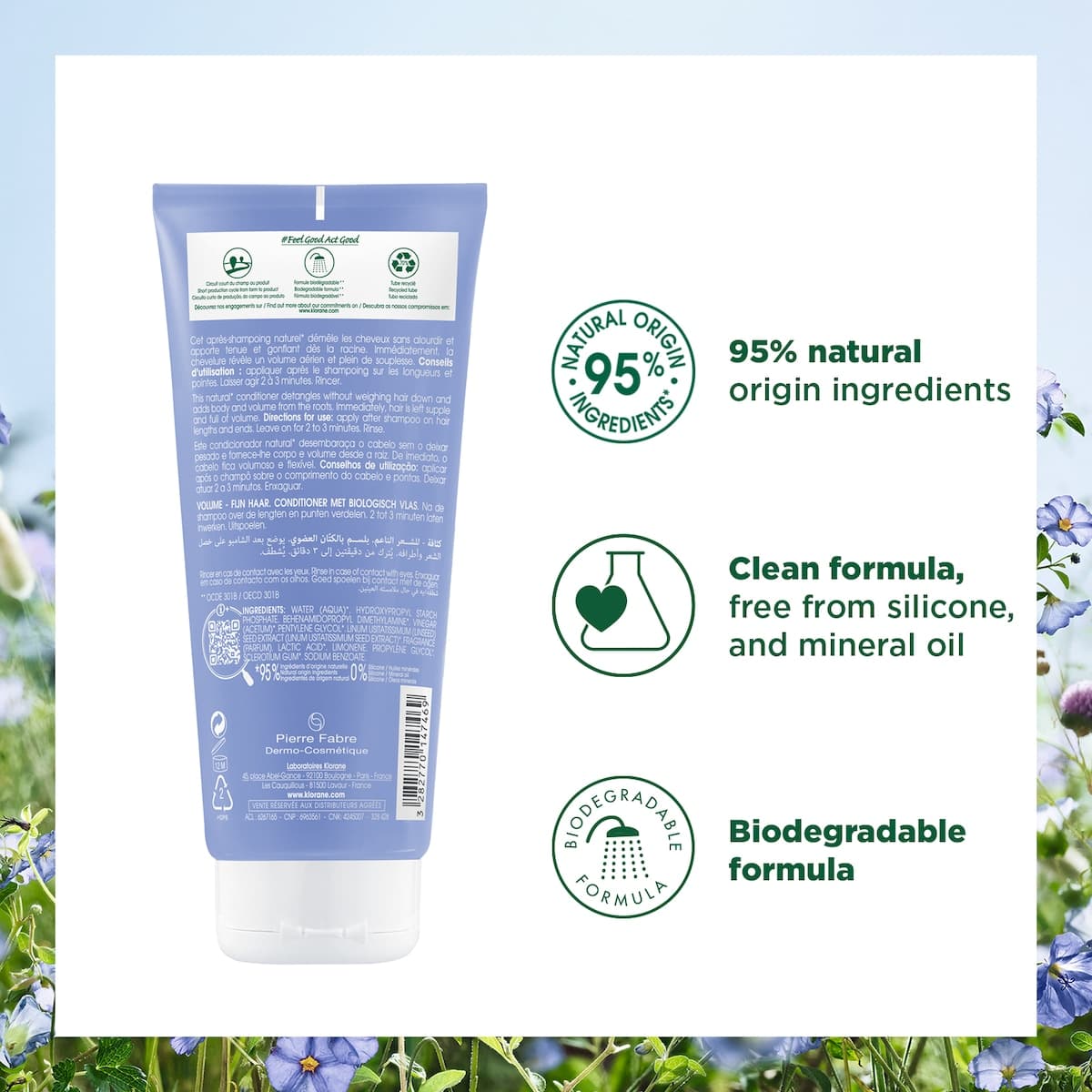 Thumbnail Klorane Volumising Conditioner With Organic Flax 200ml