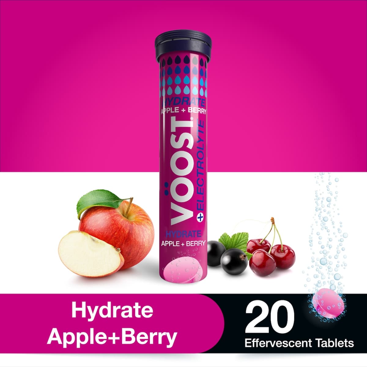 Thumbnail Voost Hydrate Apple + Berry Effervescent Tablets 20 Pack