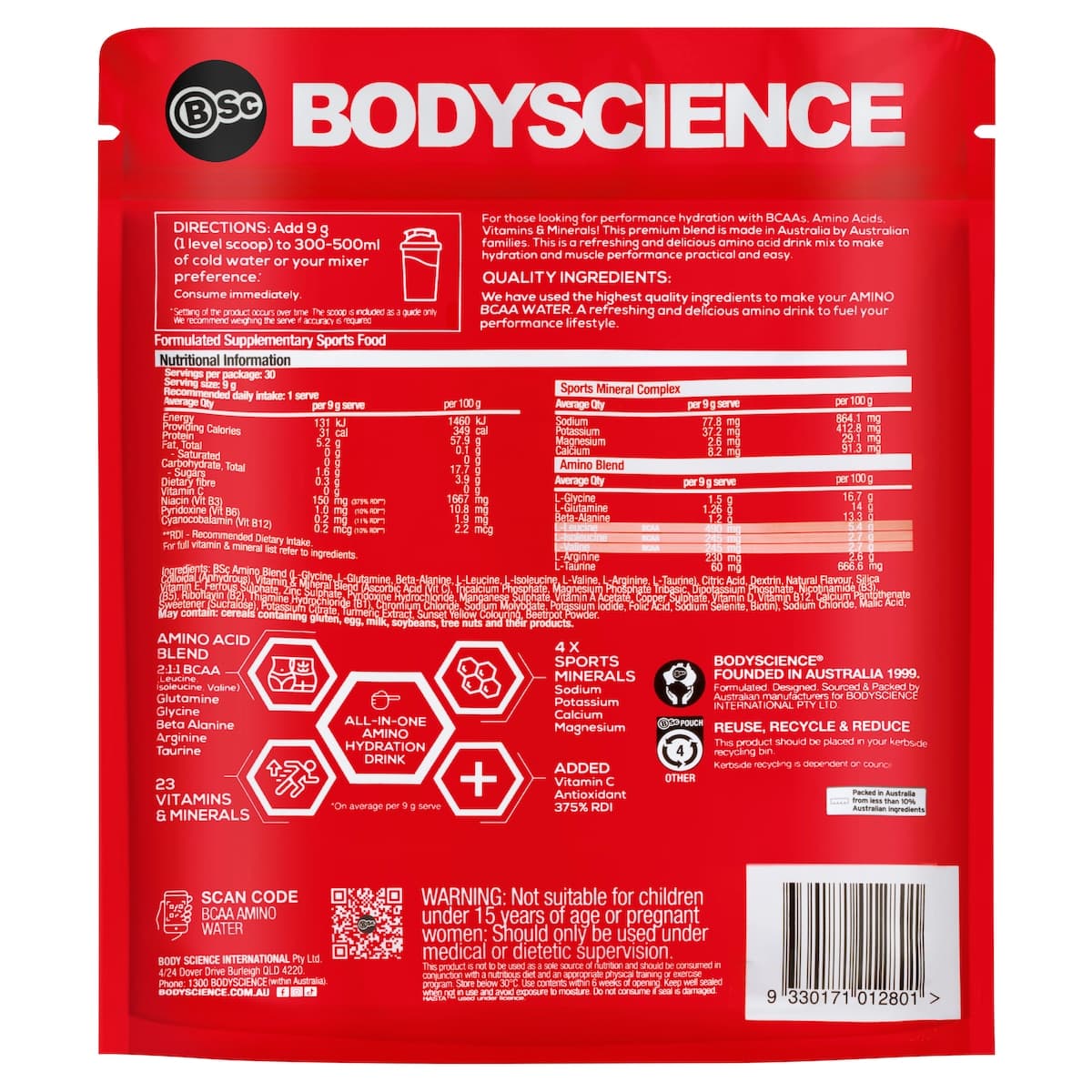 Thumbnail BSc Essential Amino BCAA Fuel Lemon Lime 270g