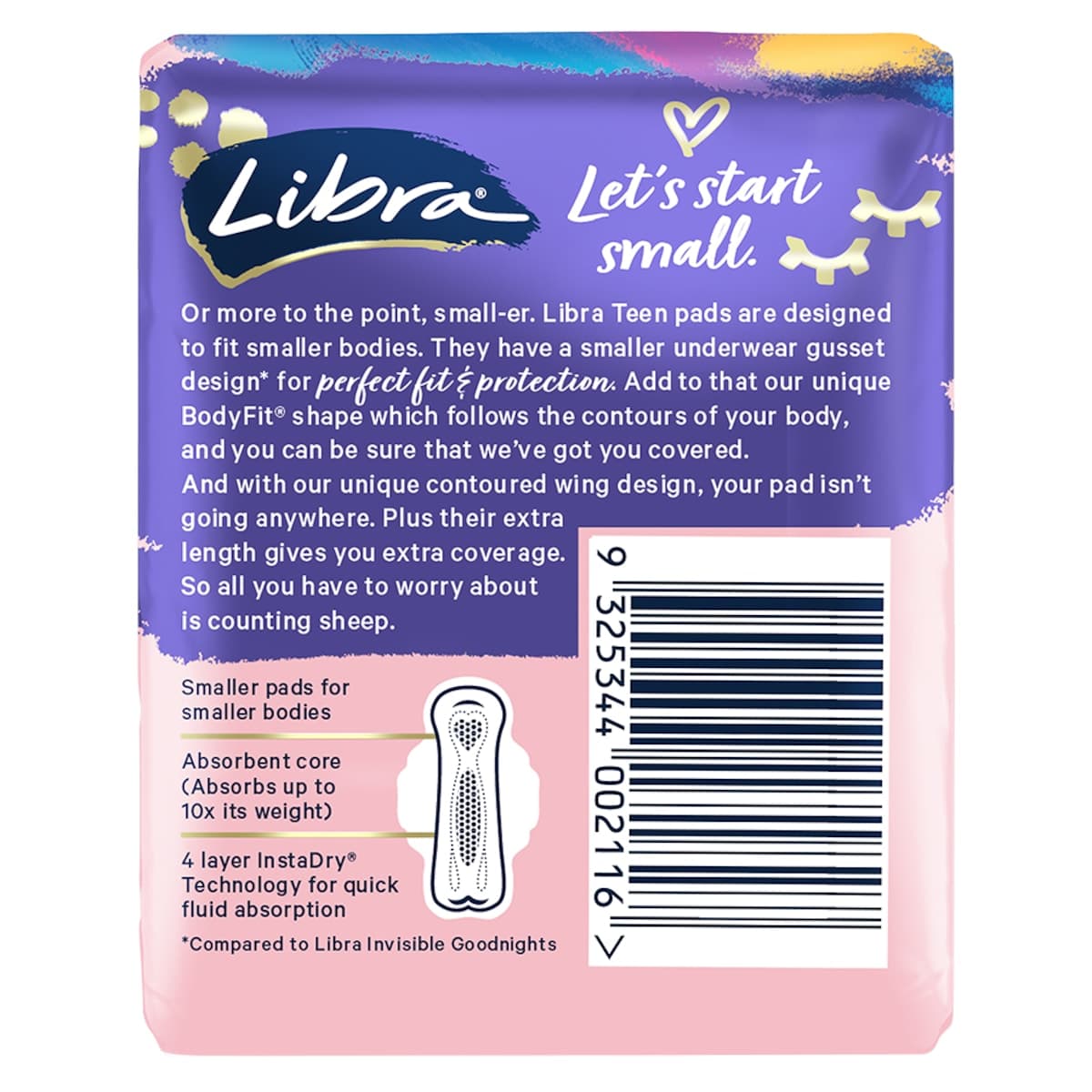 Thumbnail Libra Girl Goodnight Pads with Wings 10 Pack