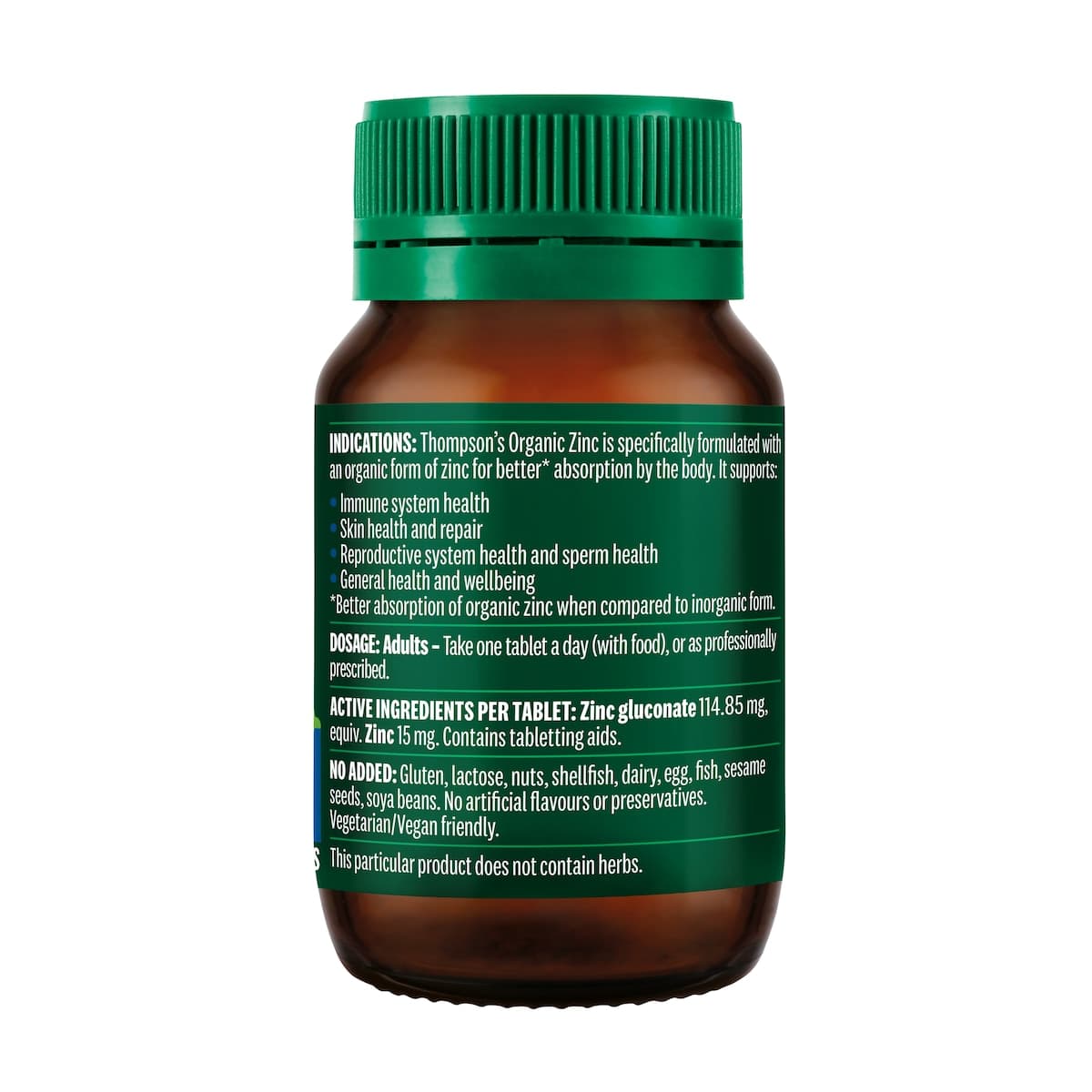 Thumbnail Thompsons Organic Zinc 80 Tablets