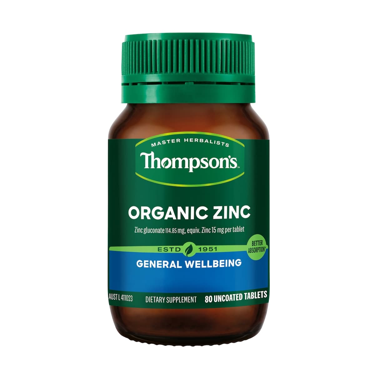 Thumbnail Thompsons Organic Zinc 80 Tablets