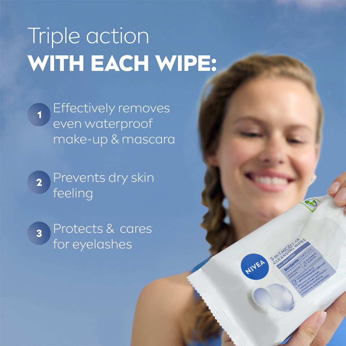 Thumbnail Nivea 3in1 Micellar Facial Cleansing Wipes 25 Pack