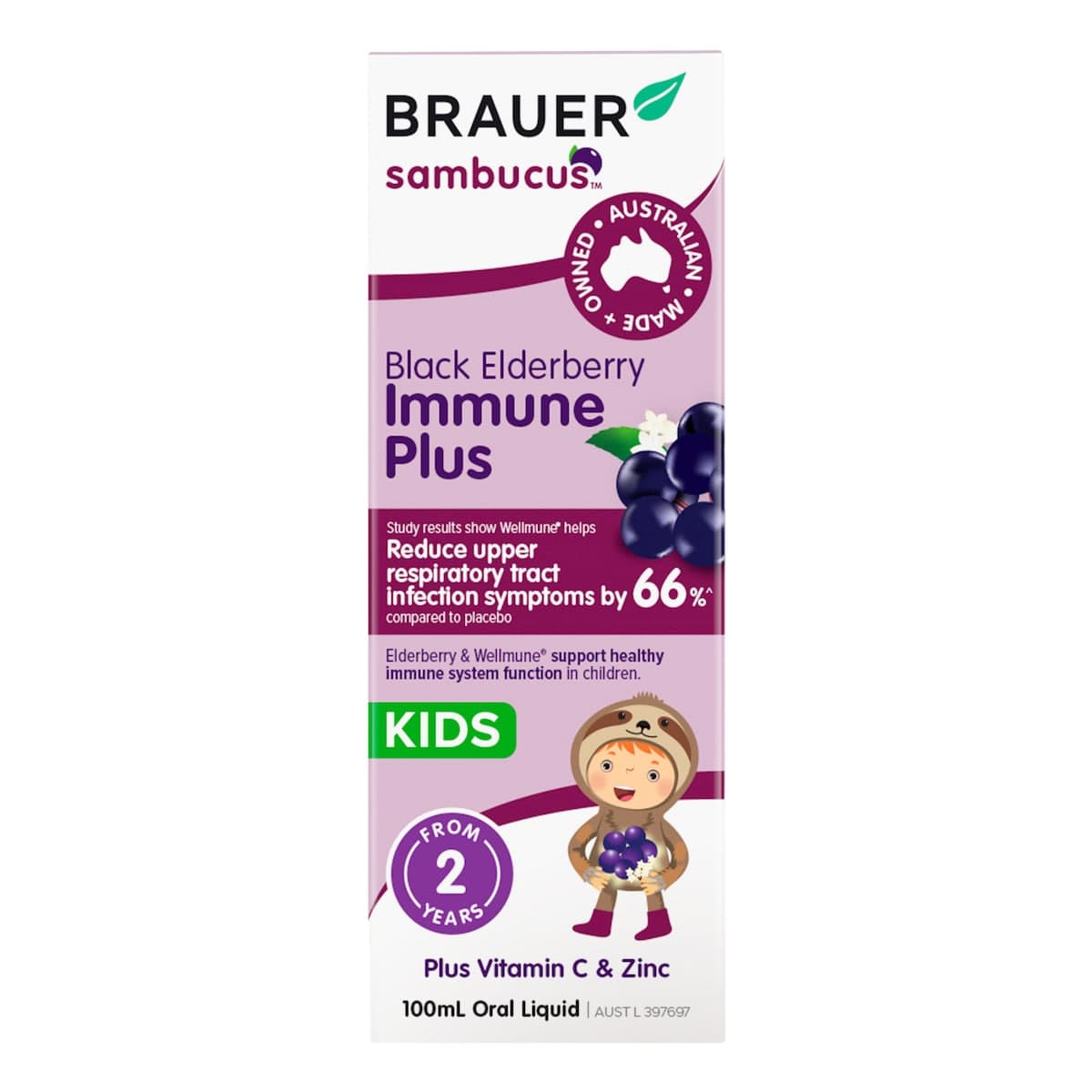 Thumbnail Brauer Sambucus Black Elderberry Kids Immune Plus 100ml