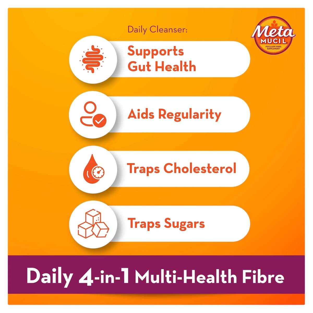 Thumbnail Metamucil Fibre Supplement Smooth Orange 673g