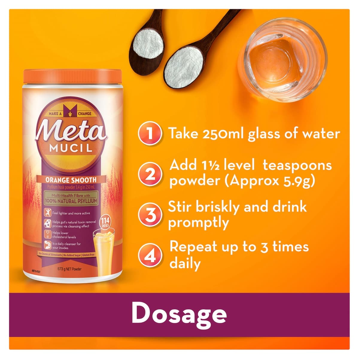 Thumbnail Metamucil Fibre Supplement Smooth Orange 673g