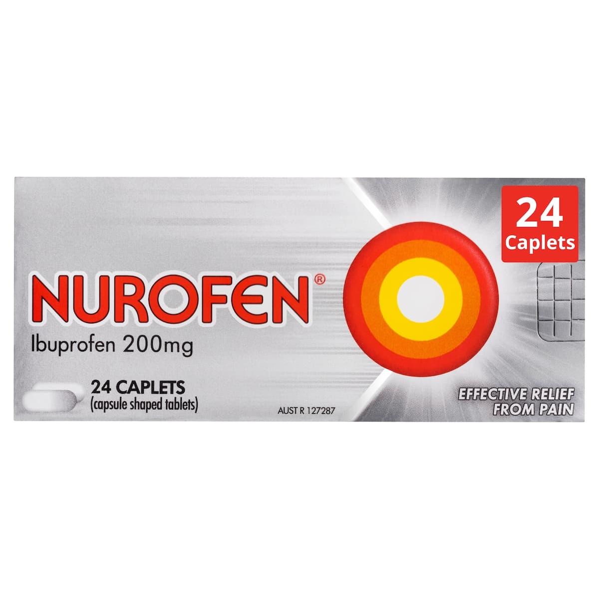 Thumbnail Nurofen Ibuprofen 200mg Pain Relief Caplets 24 Pack