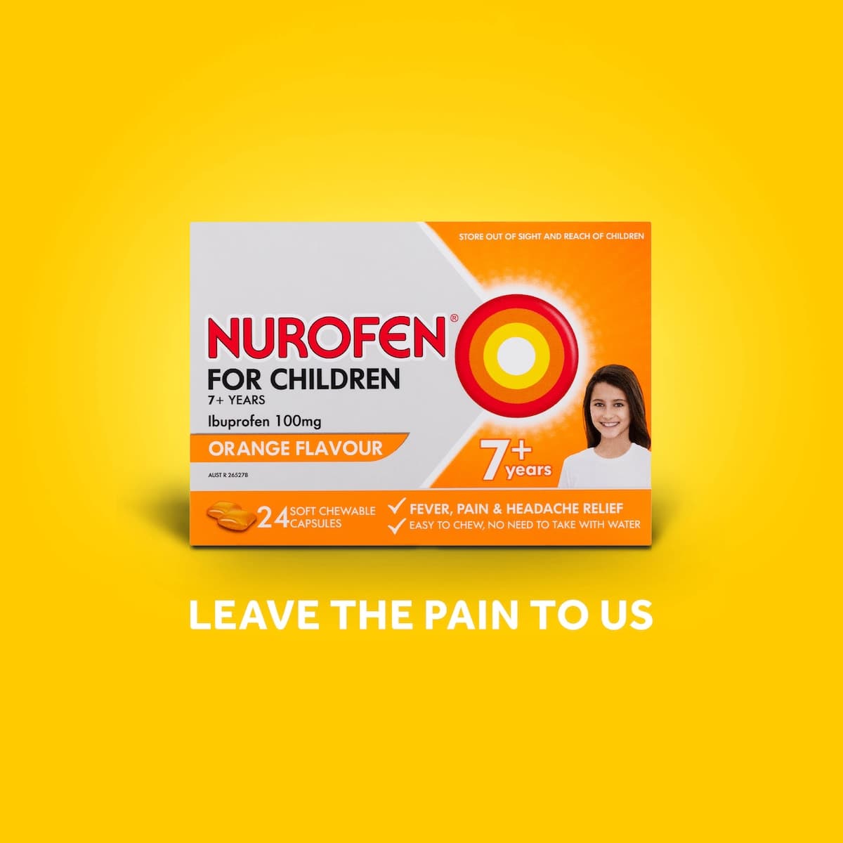 Thumbnail Nurofen for Children 7+ Orange Chewable Capsules 12 Pack