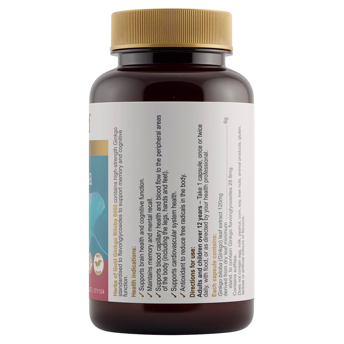 Thumbnail Herbs of Gold Ginkgo Biloba 6000 60 Capsules