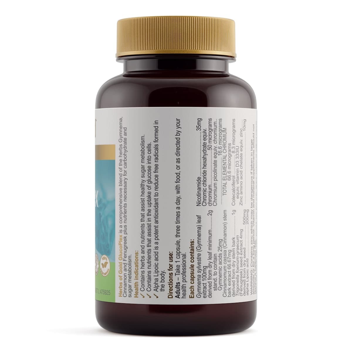 Thumbnail Herbs of Gold GlucoPlex 60 Capsules