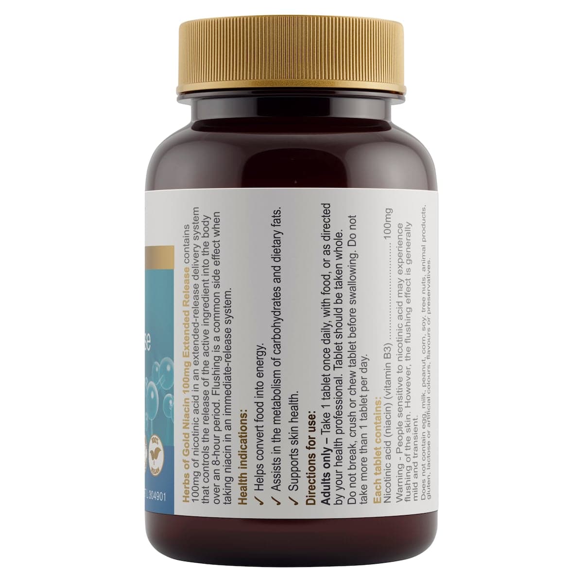 Thumbnail Herbs of Gold Niacin 100mg Extended Release 60 Tablets