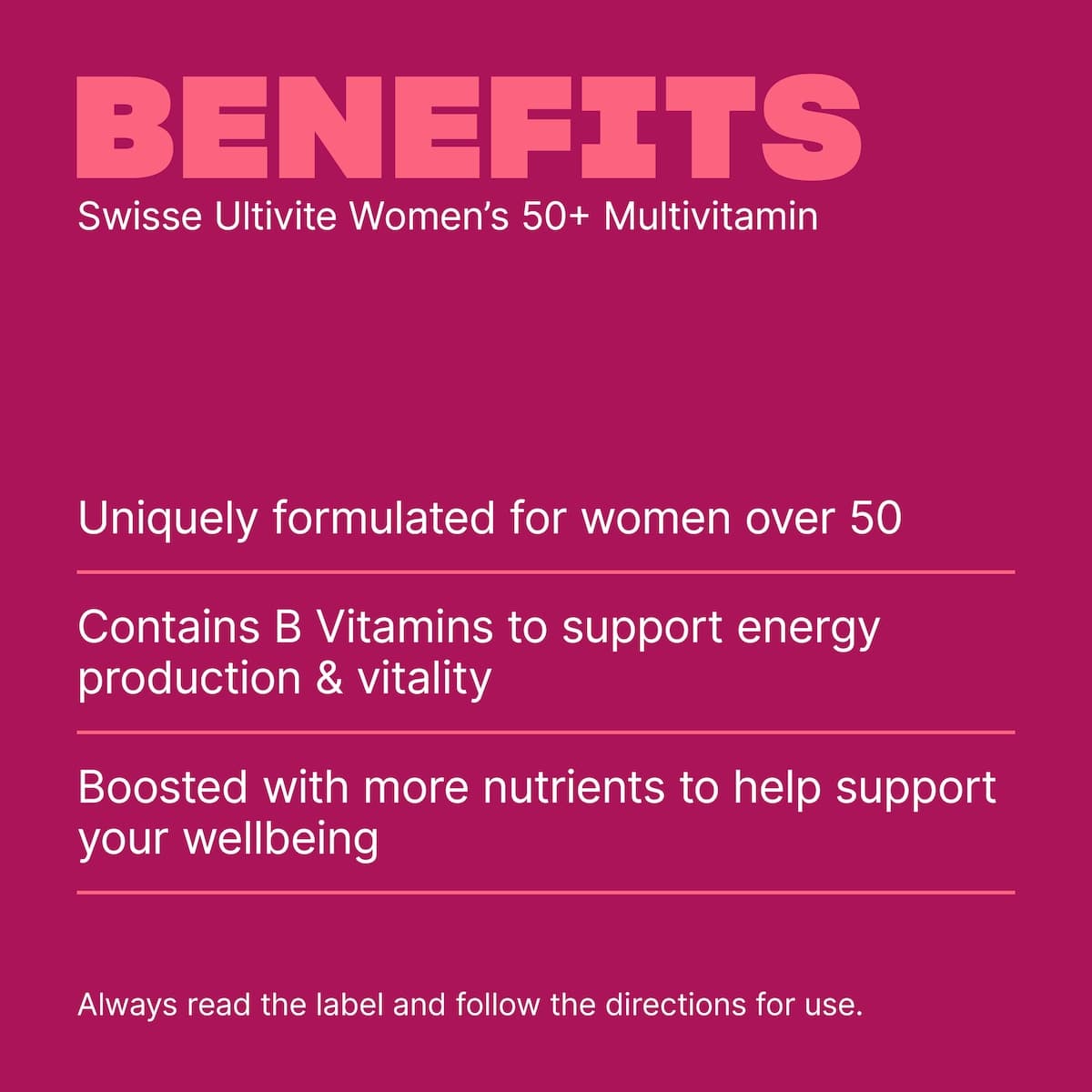 Thumbnail Swisse Ultivite Womens 50+ Multivitamin 90 Tablets