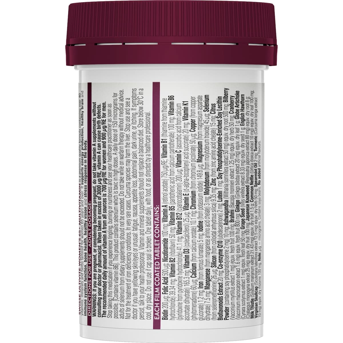 Thumbnail Swisse Womens Ultivite 65+ Multivitamin 60 Tablets