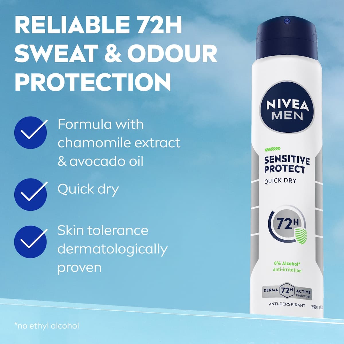 Thumbnail Nivea Men Anti-Perspirant Deodarant Spray Sensitive Protect 250ml