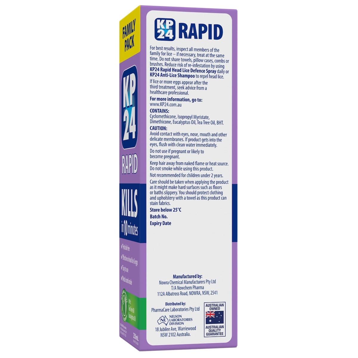 Thumbnail KP24 Rapid 10 Minute Head Lice Solution 250ml with Comb