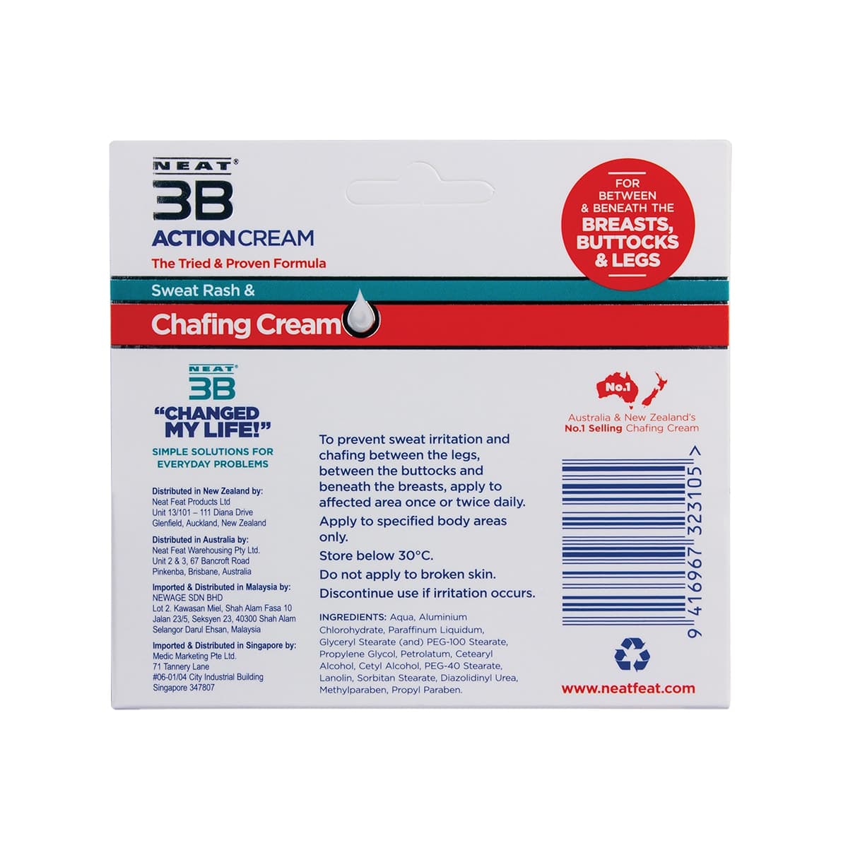 Thumbnail Neat 3B Action Chafing & Sweat Rash Cream 75g