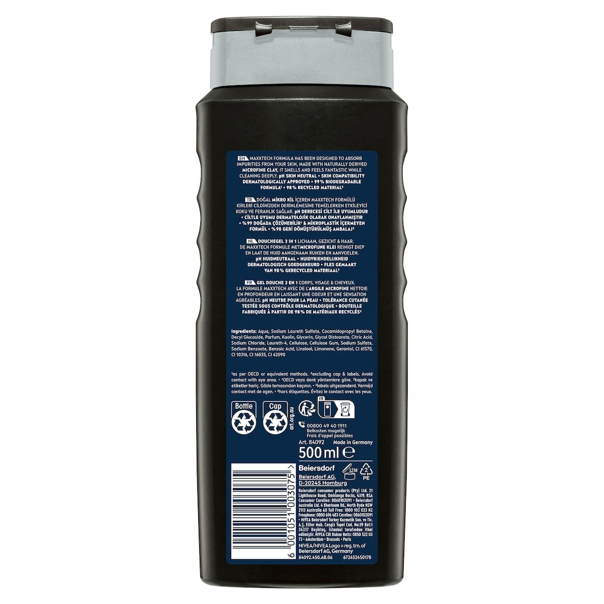 Thumbnail Nivea Men Deep Clean Shower Gel & Body Wash 500ml