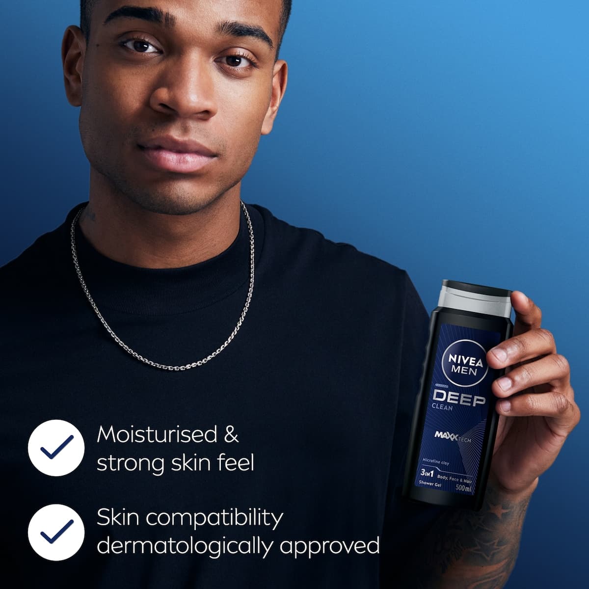Thumbnail Nivea Men Deep Clean Shower Gel & Body Wash 500ml