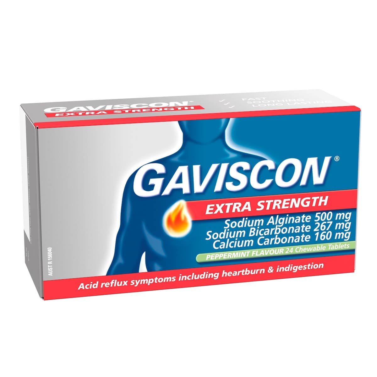 Thumbnail Gaviscon Extra Strength Heartburn & Indigestion Peppermint Flavour 24 Tablets
