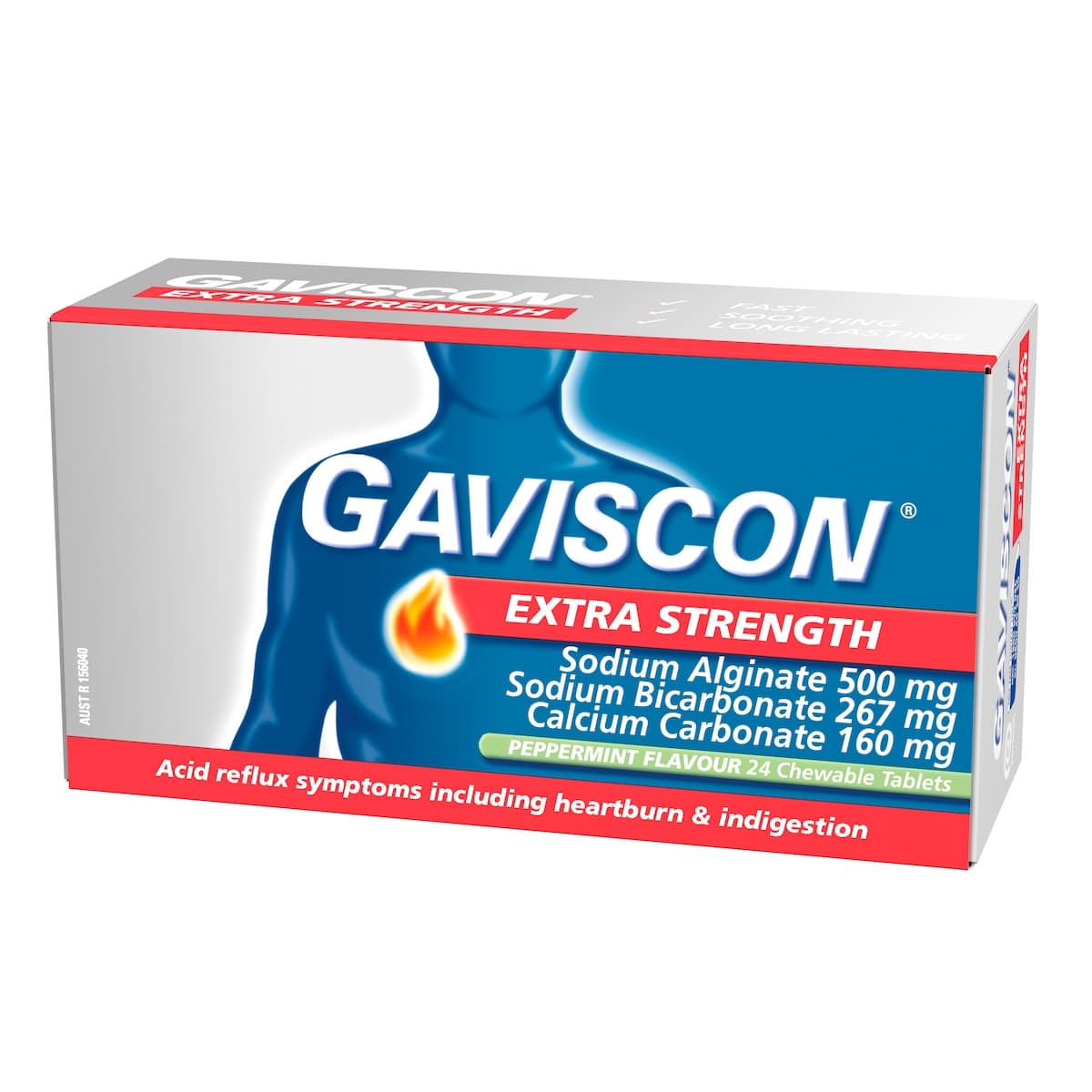 Thumbnail Gaviscon Extra Strength Heartburn & Indigestion Peppermint Flavour 24 Tablets