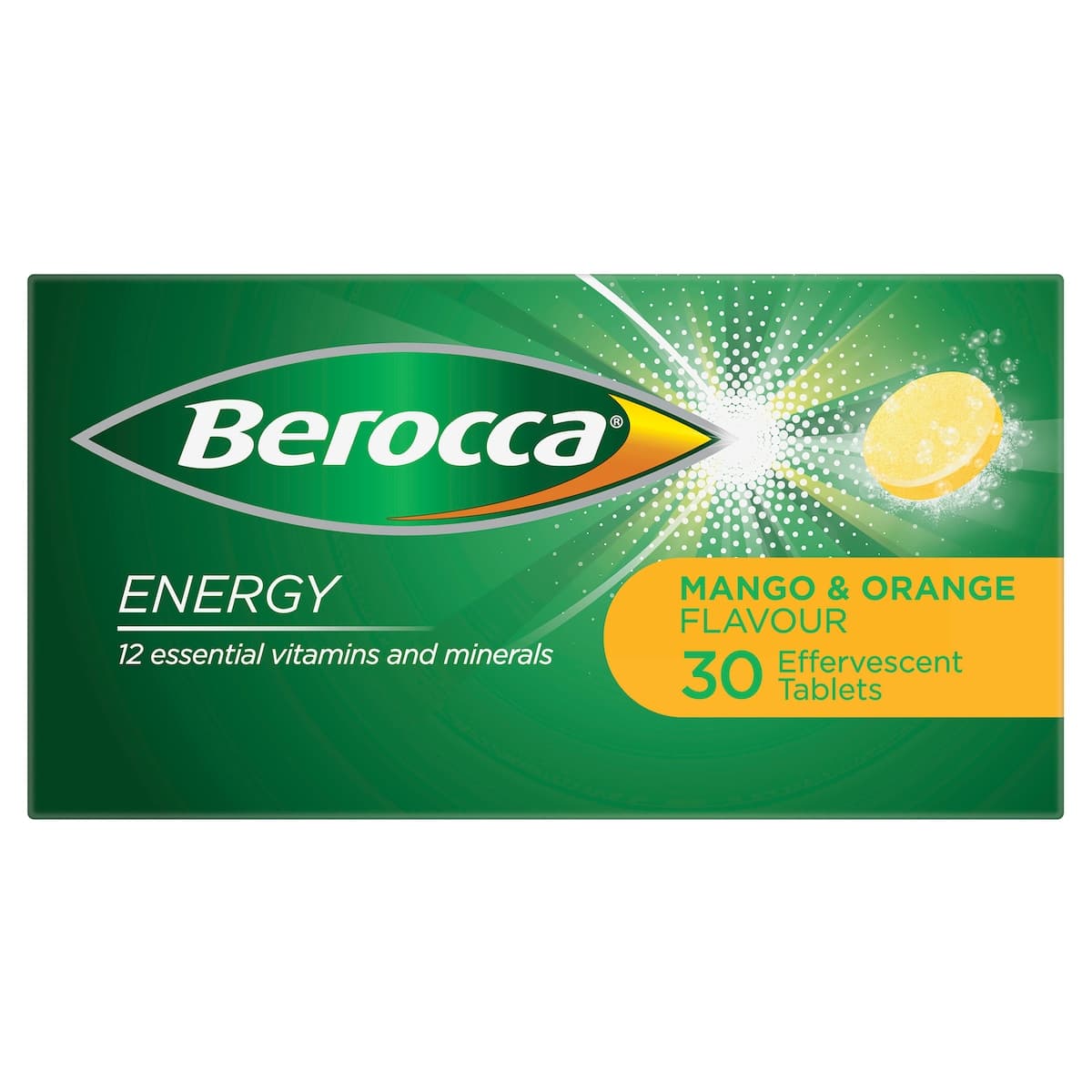 Thumbnail Berocca Energy Mango & Orange Effervescent Tablets 30 Pack