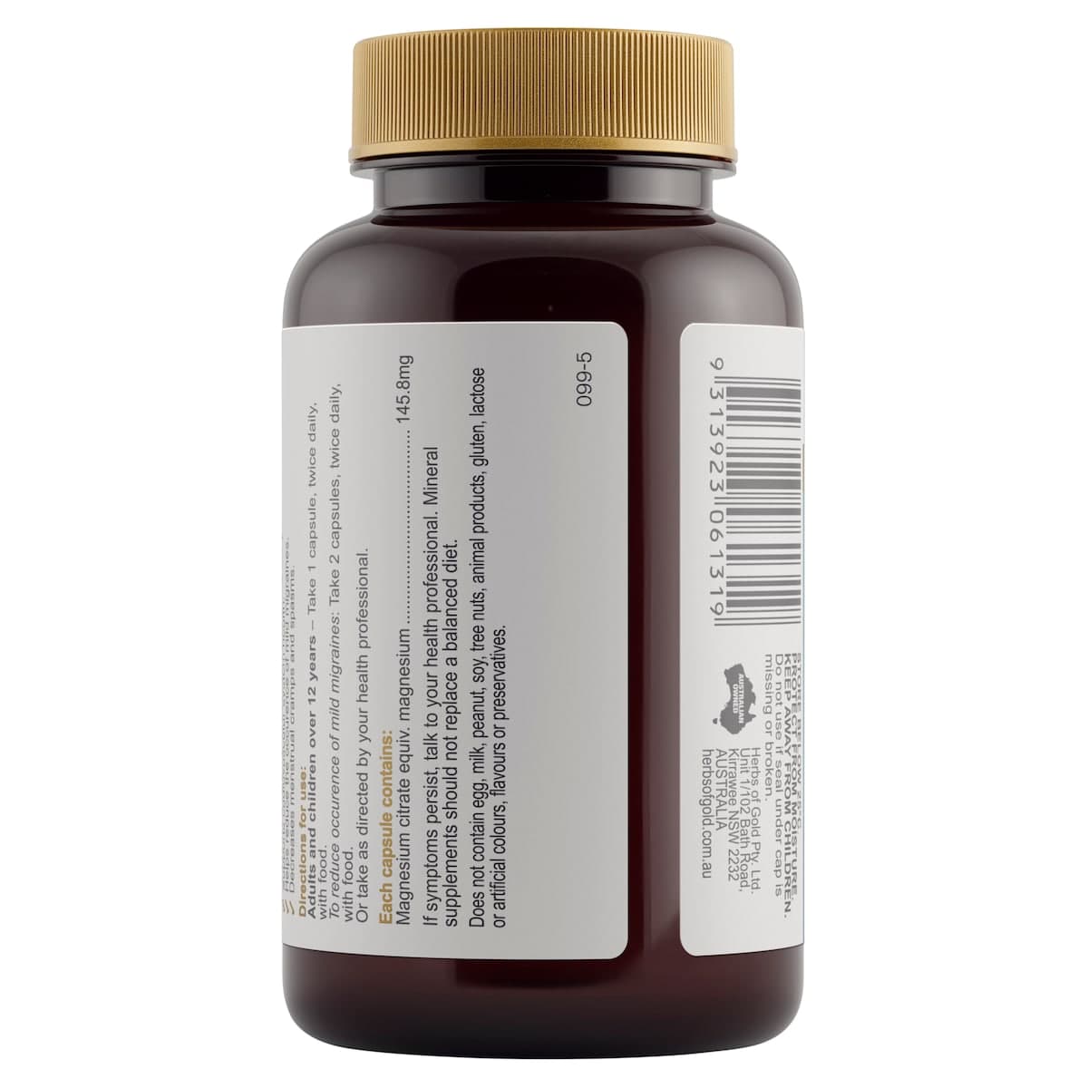 Thumbnail Herbs of Gold Magnesium Citrate 900 60 Capsules