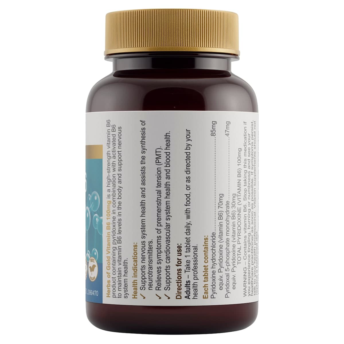 Thumbnail Herbs of Gold Vitamin B6 100mg 60 Tablets
