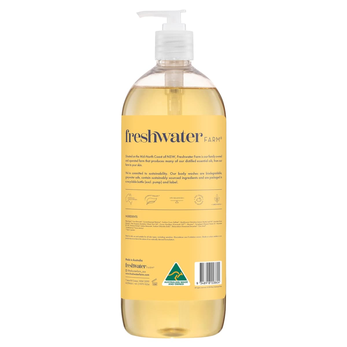 Thumbnail Freshwater Farm Lemon Myrtle Oil + Manuka Honey Body Wash 1L