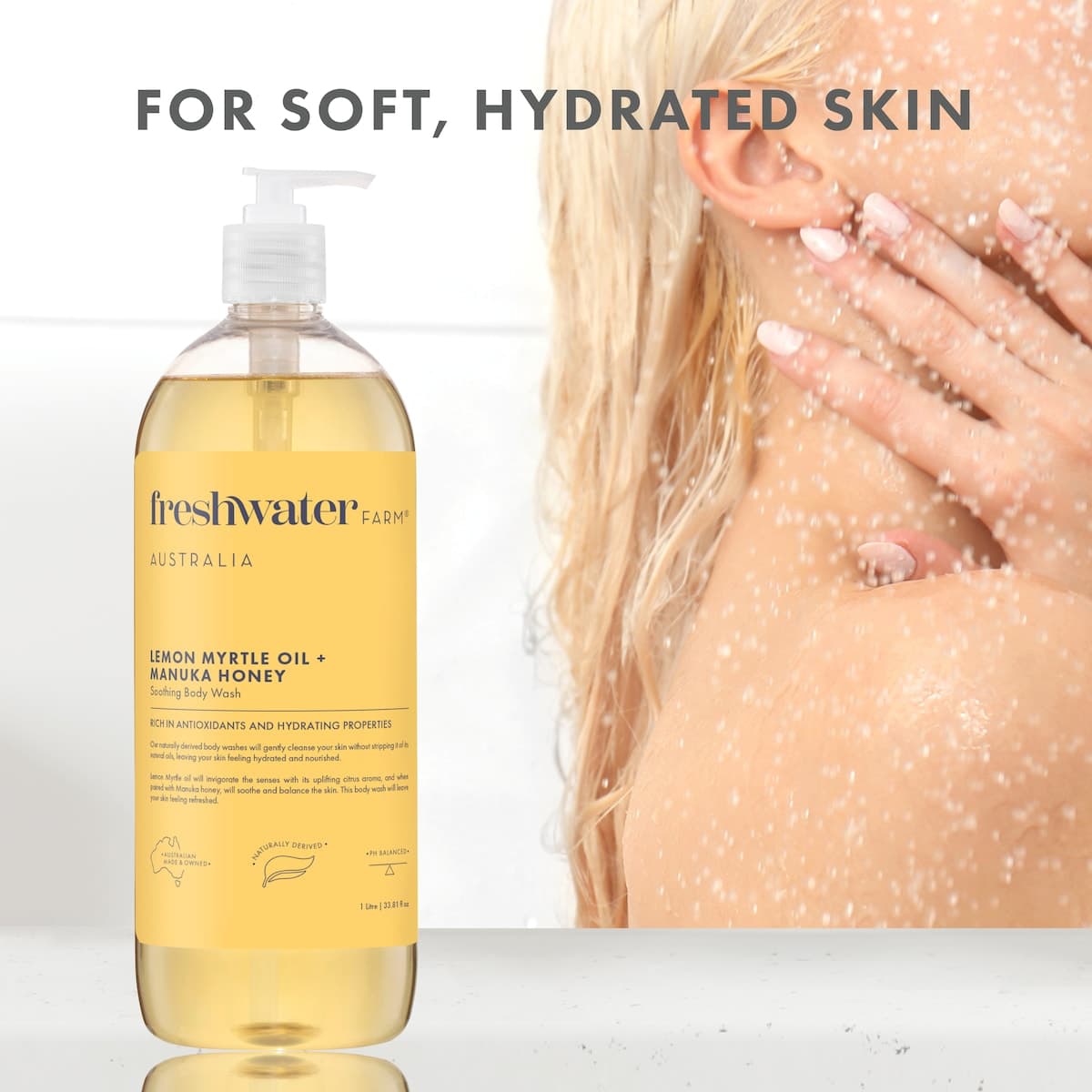 Thumbnail Freshwater Farm Lemon Myrtle Oil + Manuka Honey Body Wash 1L