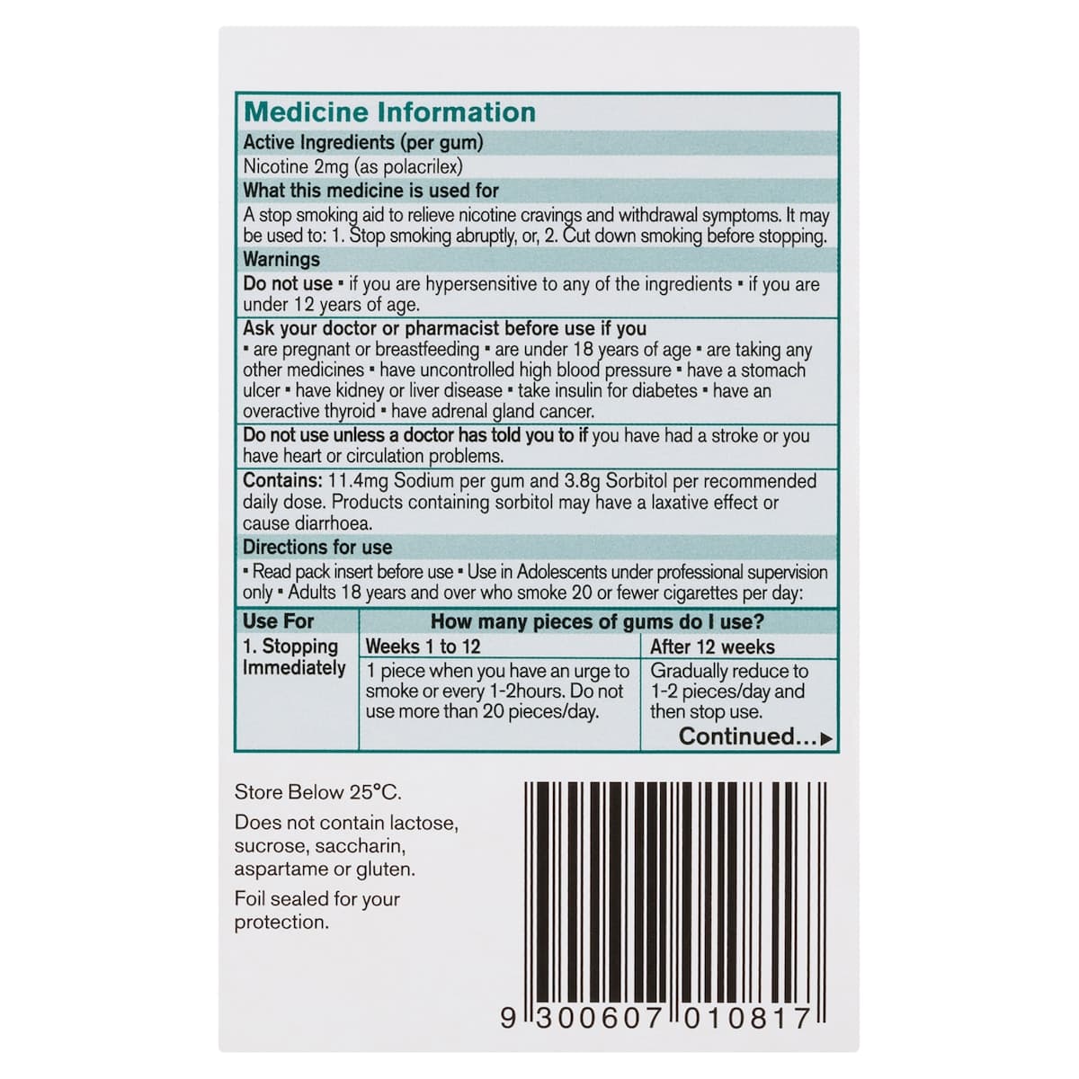 Thumbnail Nicorette Quit Smoking Nicotine Gum 2mg Classic 75 Pack