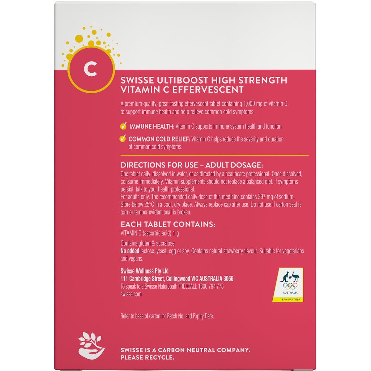 Thumbnail Swisse Ultiboost High Strength Vitamin C 60 Effervescent Tablets