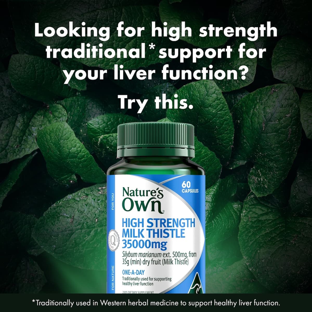 Thumbnail Nature's Own High Strength Milk Thistle 35000mg 60 Capsules