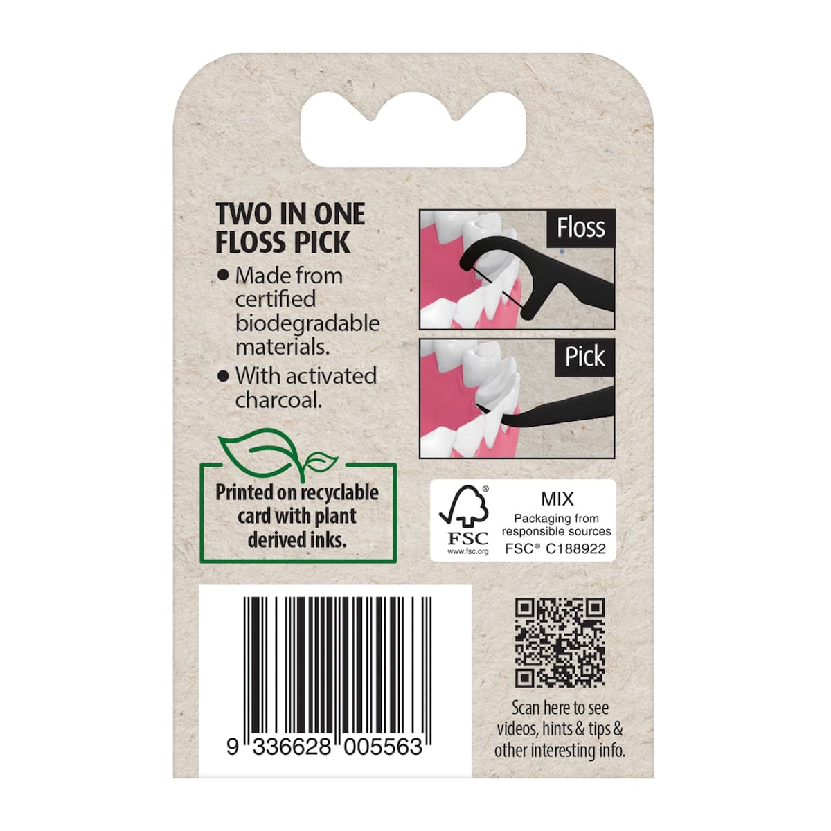 Thumbnail Piksters Eco Floss Pick Charcoal 30 Pack